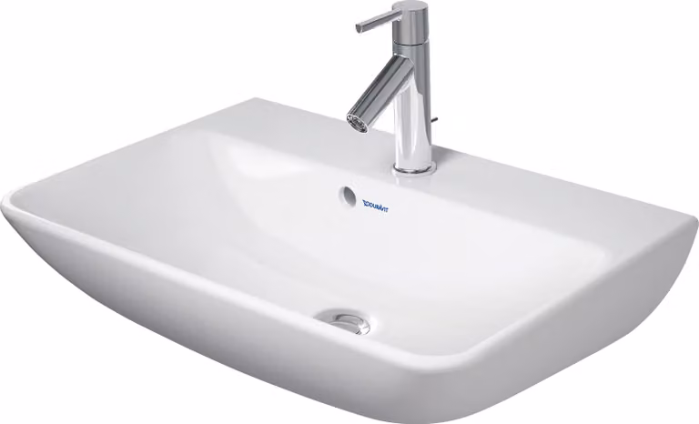 Duravit ME by Starck lavabos Compact, avec trop-plein, 1 trou pour robinet, 600mm, 234360AC00, 234360AC00