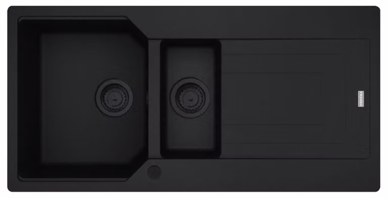 Franke URBAN UBG 651 lavello in BLACK MATT - BLACK COLLECTION con sgocciolatoio / dimensioni del foro 980 x 480 mm / lavello in granito
