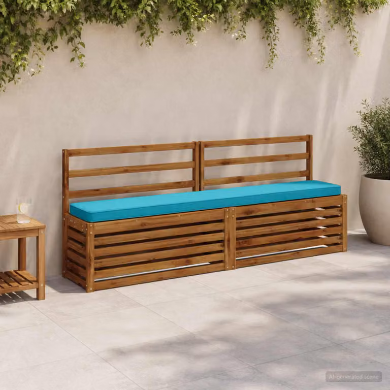 Set di 2 cuscini per panchina vidaXL VUGHT in poliestere color turchese con rivestimento rimovibile e resistente ai raggi UV