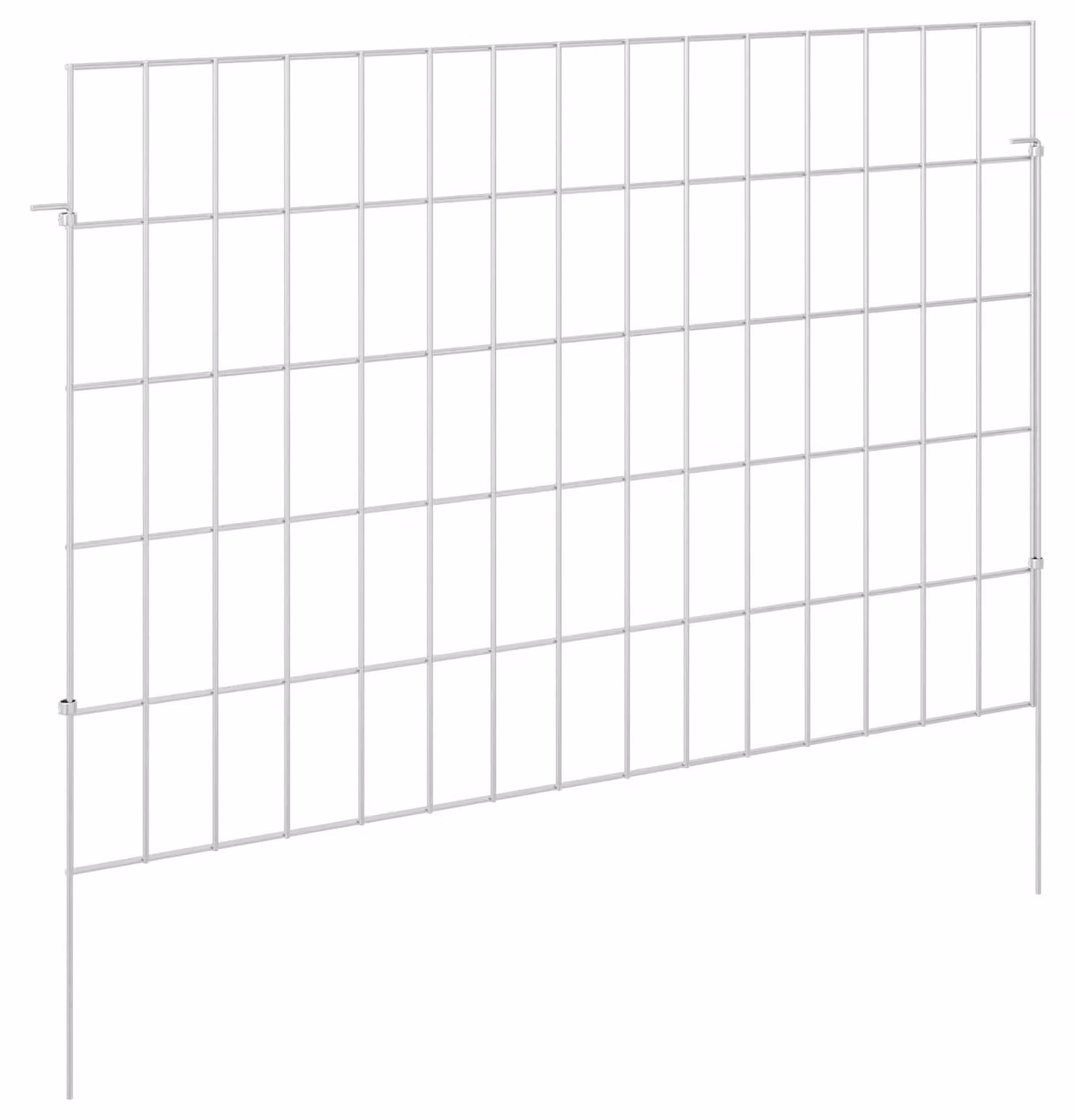 Recinzione da giardino con pali, 24 pezzi, 75 x 50 cm, acciaio zincato