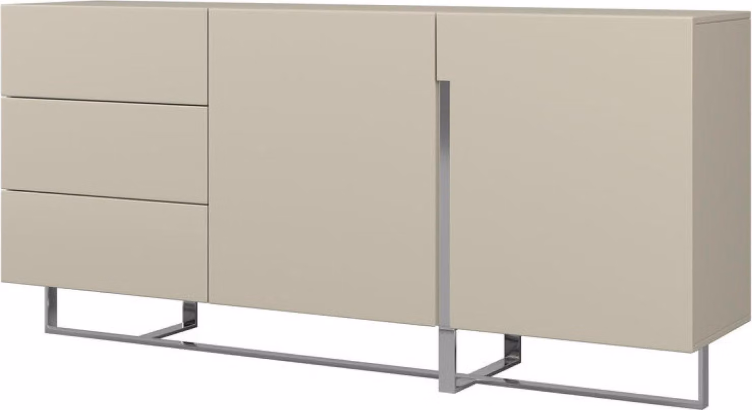 FURNLUX Credenza Hudson Beige E Argento 180cm / Colore principale: Beige / Dimensioni: 180 x 85 x 42 cm
