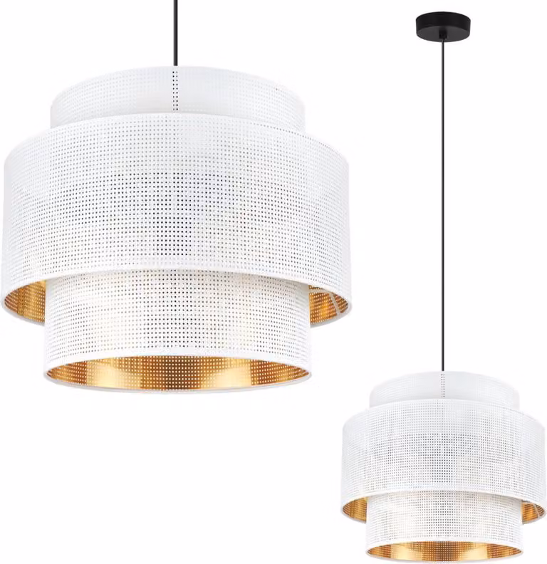 Asti Trio Lampada A Sospensione Oro Bianco 35Cm Maglia