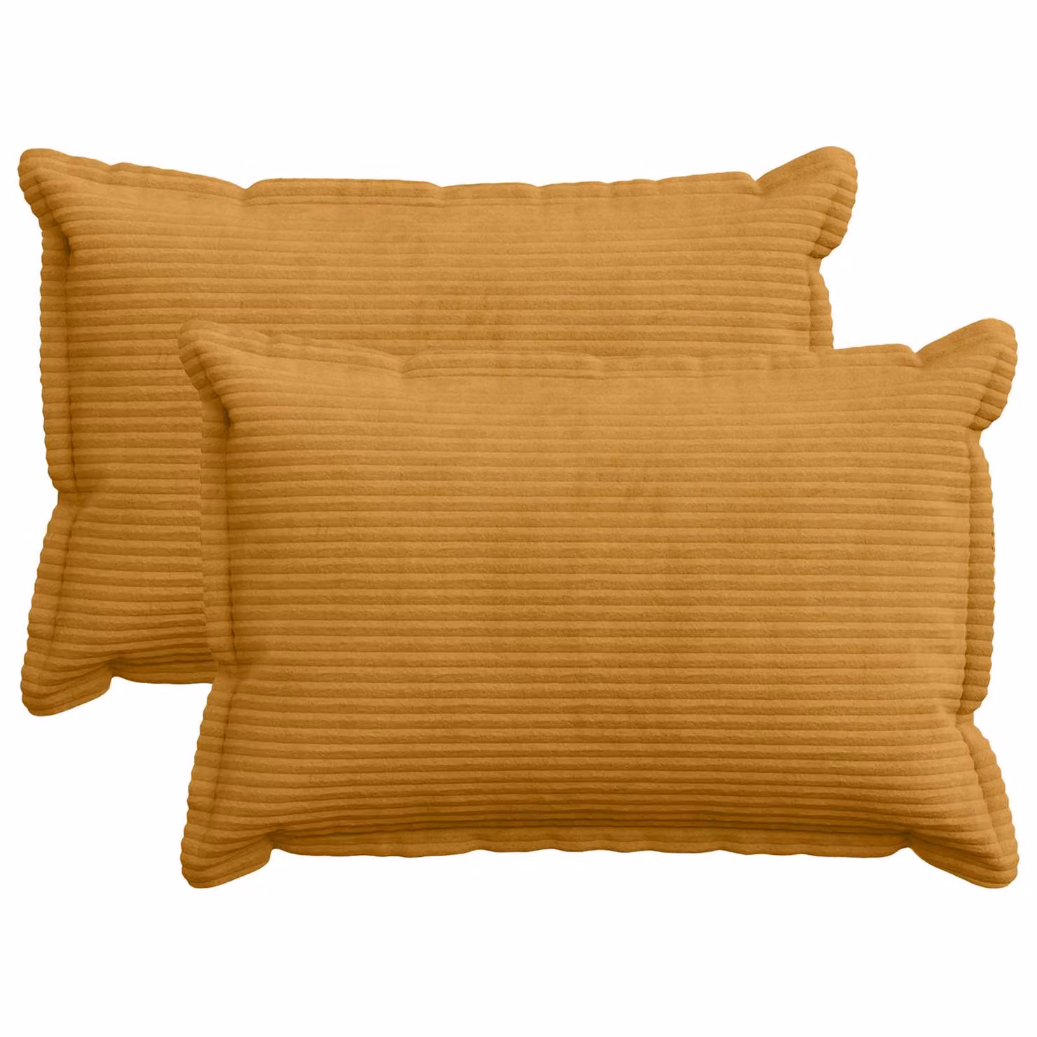 Set di 2 federe vidaXL HOUTEN in velluto a coste giallo, L 30 cm x P 50 cm