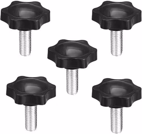 Set di 5 viti in plastica con testa a taglio, M6x16mm, testa da 32mm, ricambi per macchine da banco