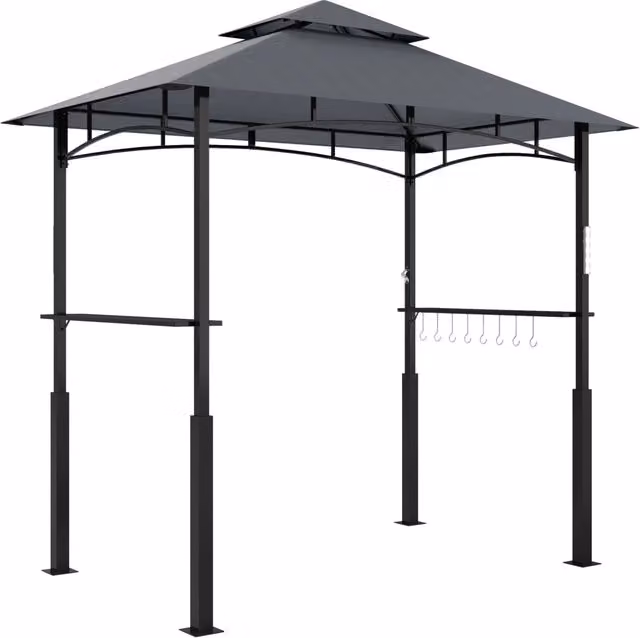 Gazebo Barbecue con Luce LED ¨C Xylo ¨C Grigio Scuro 240x150x250 cm