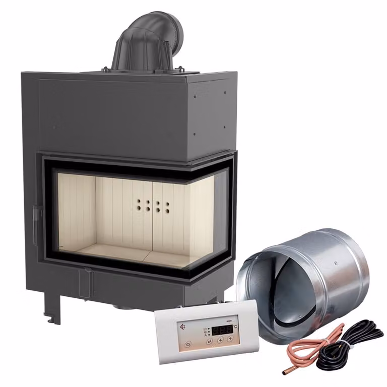 Inserto camino intelligente in acciaio KRATKI MBM destro 10 kW Ø 200 MSK
