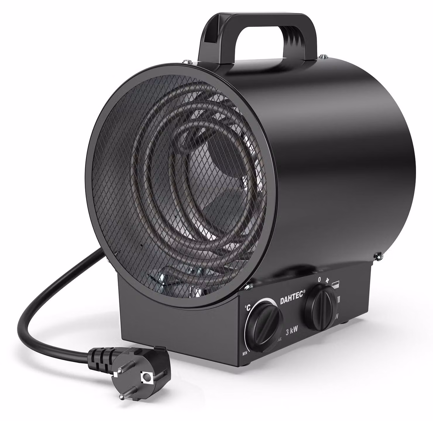Stufa elettrica da officina, 3000 W - Nera - 230 Volt - Con termostato - Adatta per garage e depositi