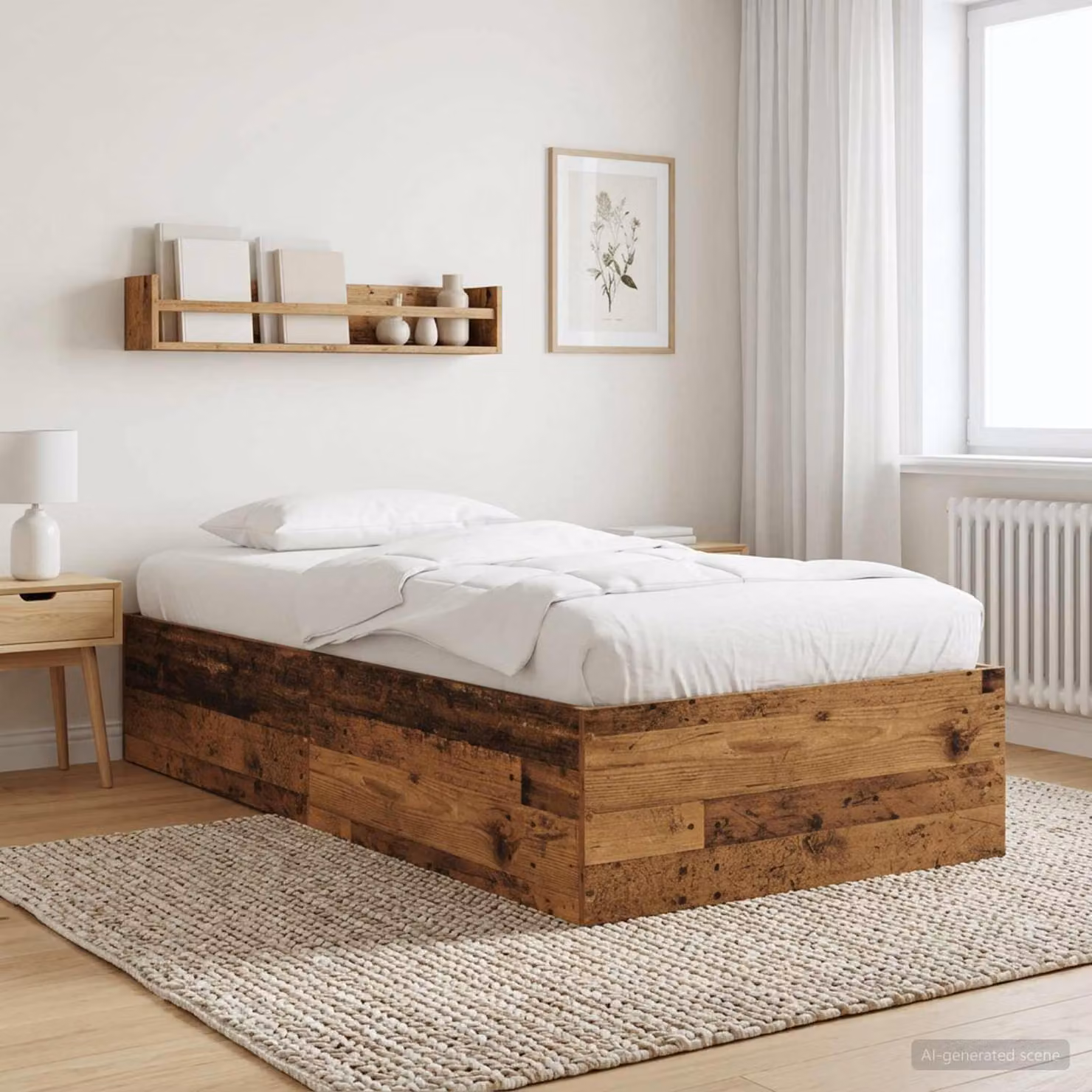 Struttura letto a pavimento vidaXL in legno color marrone L 80 x P 200 cm