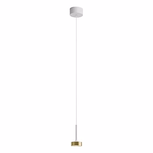 Hole - Lampadario a sospensione a LED, 7 W, 38 °, 3000 K, CRI90, in alluminio, colore: Bianco/Oro, sospensione per illuminazione d'accento, Gruppo Rossini
