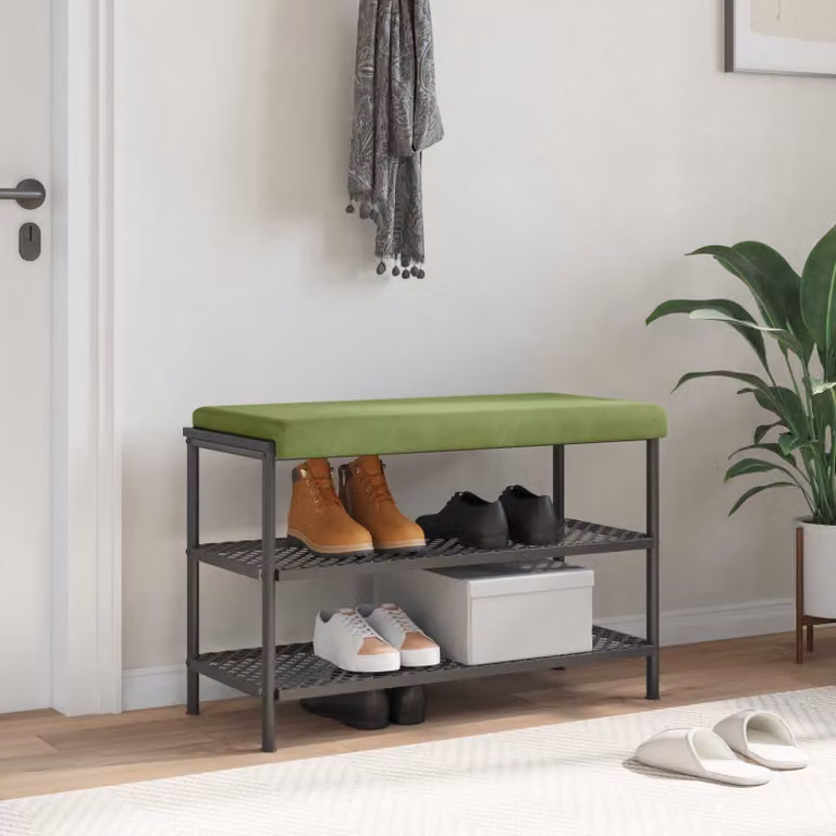 vidaXL Cuscino per panchina in velluto verde chiaro con imbottitura in schiuma e base antiscivolo Profondità: 35 cm