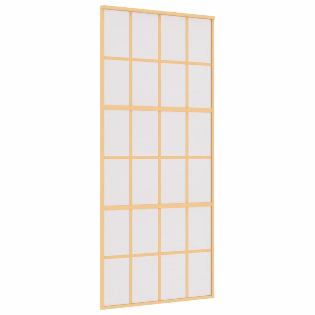 Porta Scorrevole Dorata 90x205 Vetro Smerigliato ESG Alluminio