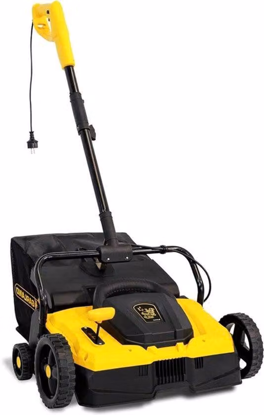 Pulitore elettrico per erba sintetica, dotato di un motore da 1500 W e un contenitore di raccolta dei rifiuti da 35 litri