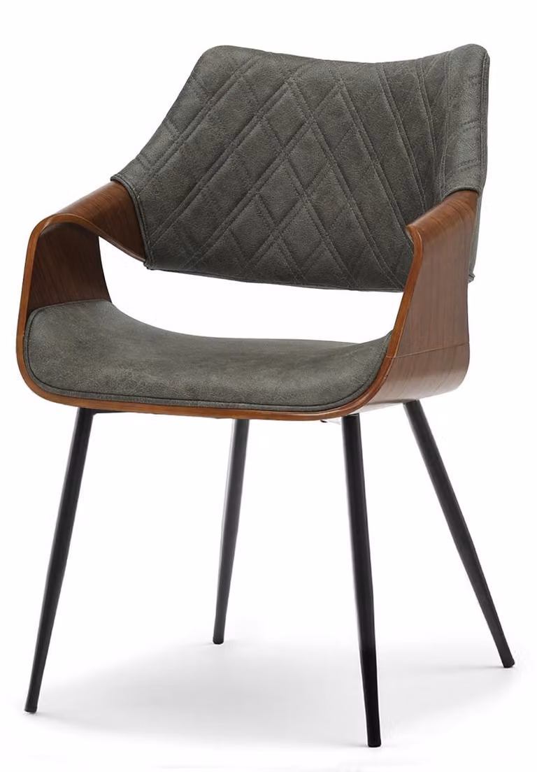 Sedia da pranzo di design NENET - verde / noce / nero