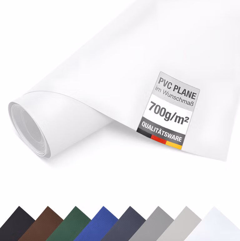 Telone in PVC per camion 700 g/m² al metro Telone Premium Bache opaco (bianco, 2,5m x 5m)