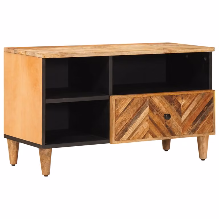 Armadio di stoccaggio moderno vidaXL in legno di mango marrone con cassetto L 80 cm, P 33,5 cm, H 46 cm