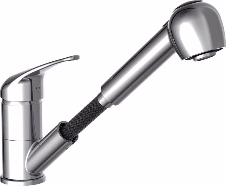 Rubinetto da cucina SCHÜTTE SUPRA con spruzzo per stoviglie, rubinetto da cucina cromato
