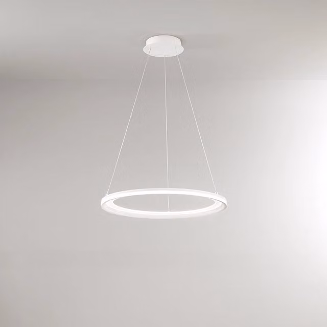 Sospensione Moderna Edge Alluminio Bianco Acrilico Led 66W 3000K