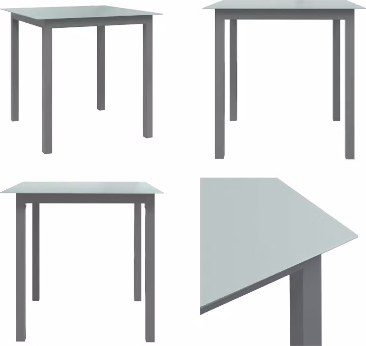 vidaXL Tavolo da giardino grigio chiaro 80x80x74 cm in alluminio e vetro - Tavolo da giardino - Tavoli da giardino - Tavolo - Tavoli