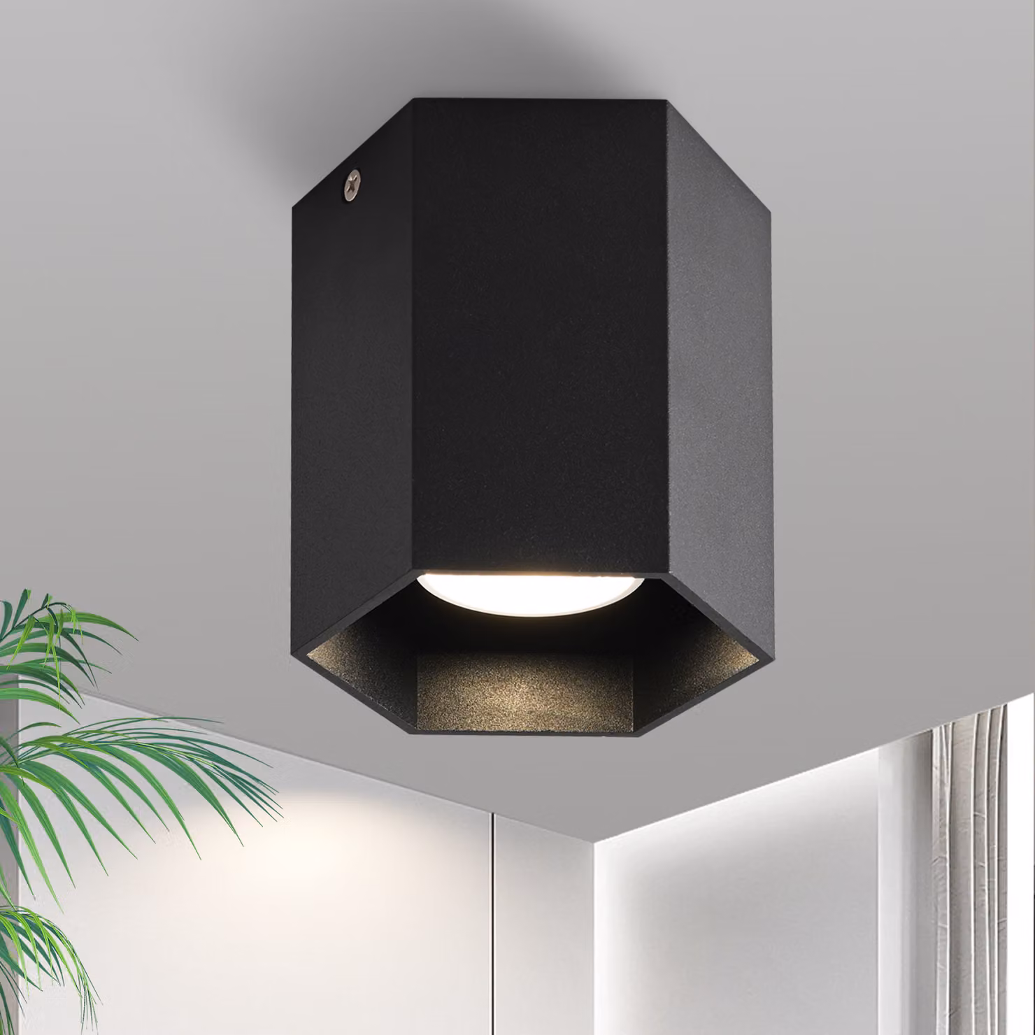 ZMH plafoniera nera 1 fiamma GU10 spot da soffitto LED faretto da soffitto faretto da superficie faretto moderno rotondo faretto da superficie per cucina soggiorno sala da pranzo corridoio