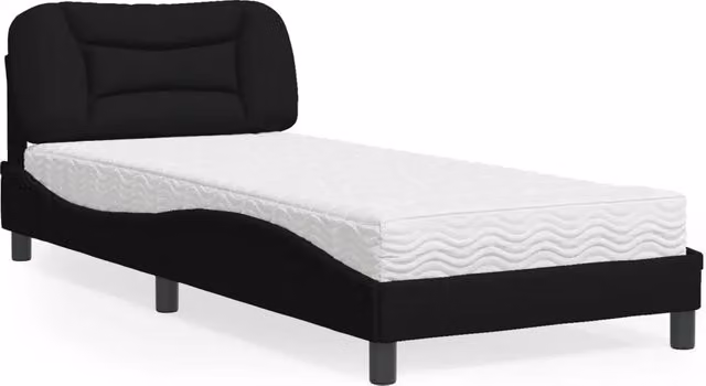 Letto con Materasso Hvar vidaXL in Tessuto Nero L: 80 cm, P: 200 cm – 1