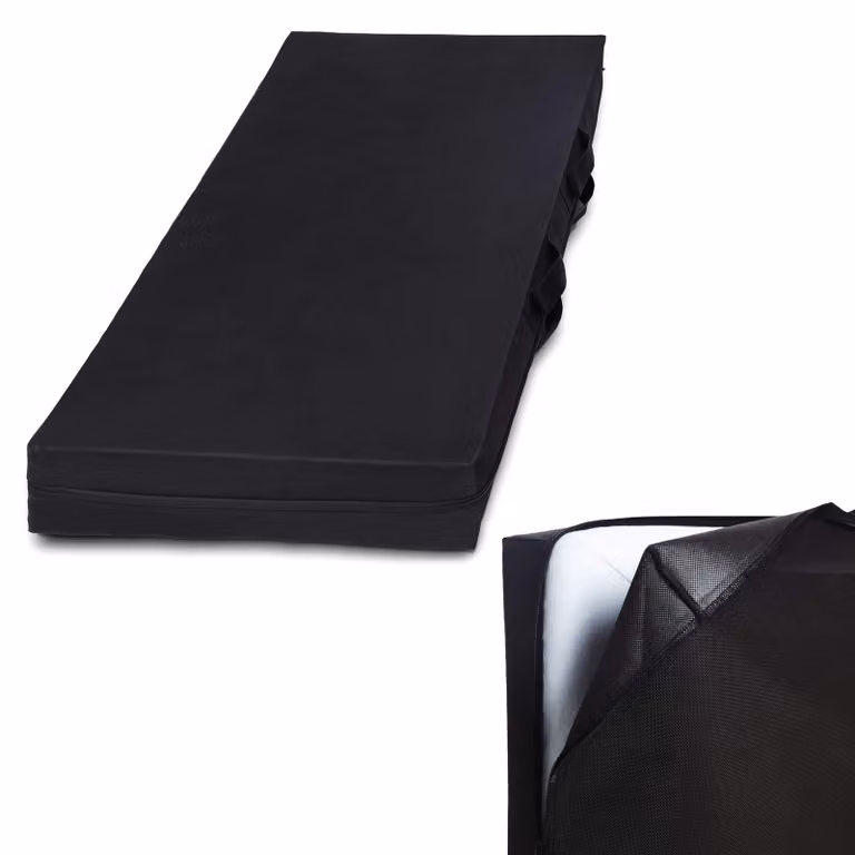 Borsa per il trasporto e la conservazione di materassi, dimensioni 160x200x25 cm, colore nero, con cerniera