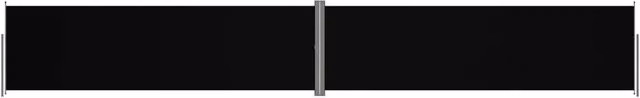 Tenda da sole laterale retrattile e schermo privacy per patio e giardino in poliestere e alluminio, colore nero, L: 1200 cm, H: 180 cm