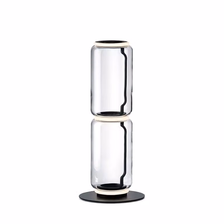 Flos - Noctambule Floor 2 Low Cylinder Small Base - Lampada da terra - Nero