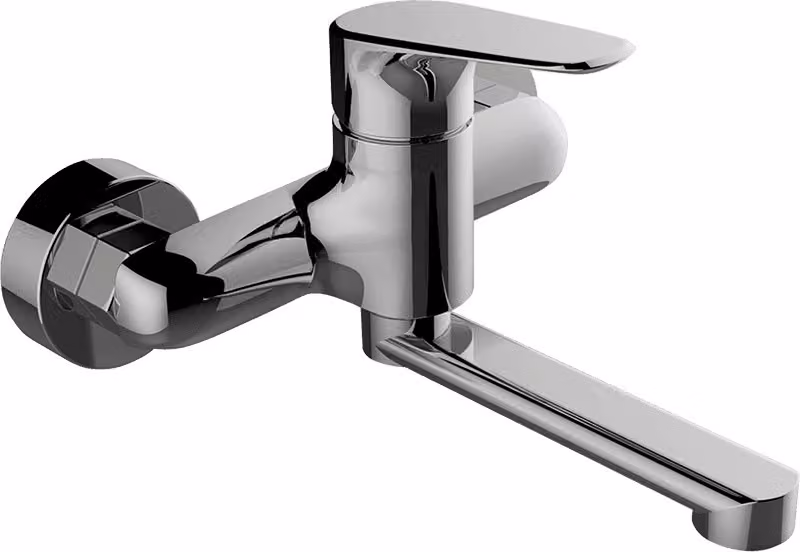 Miscelatore per lavello design per montaggio a parete cromo