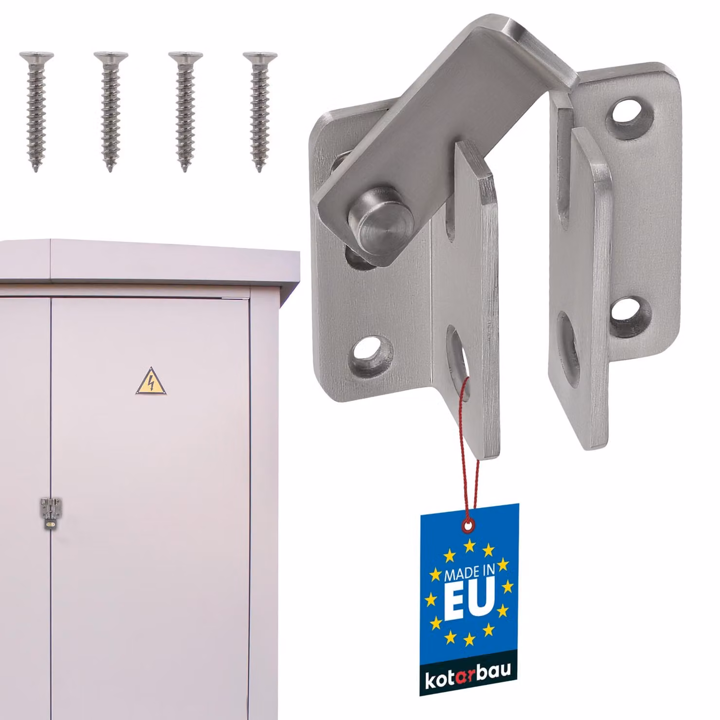 KOTARBAU® Catenaccio della porta Bloccabile 60 x 50 mm Serratura a catenaccio in acciaio inox Catenaccio della porta Serratura della porta Serratura della porta interna Serratura del mobile Serratura della scatola Serratura della finestra