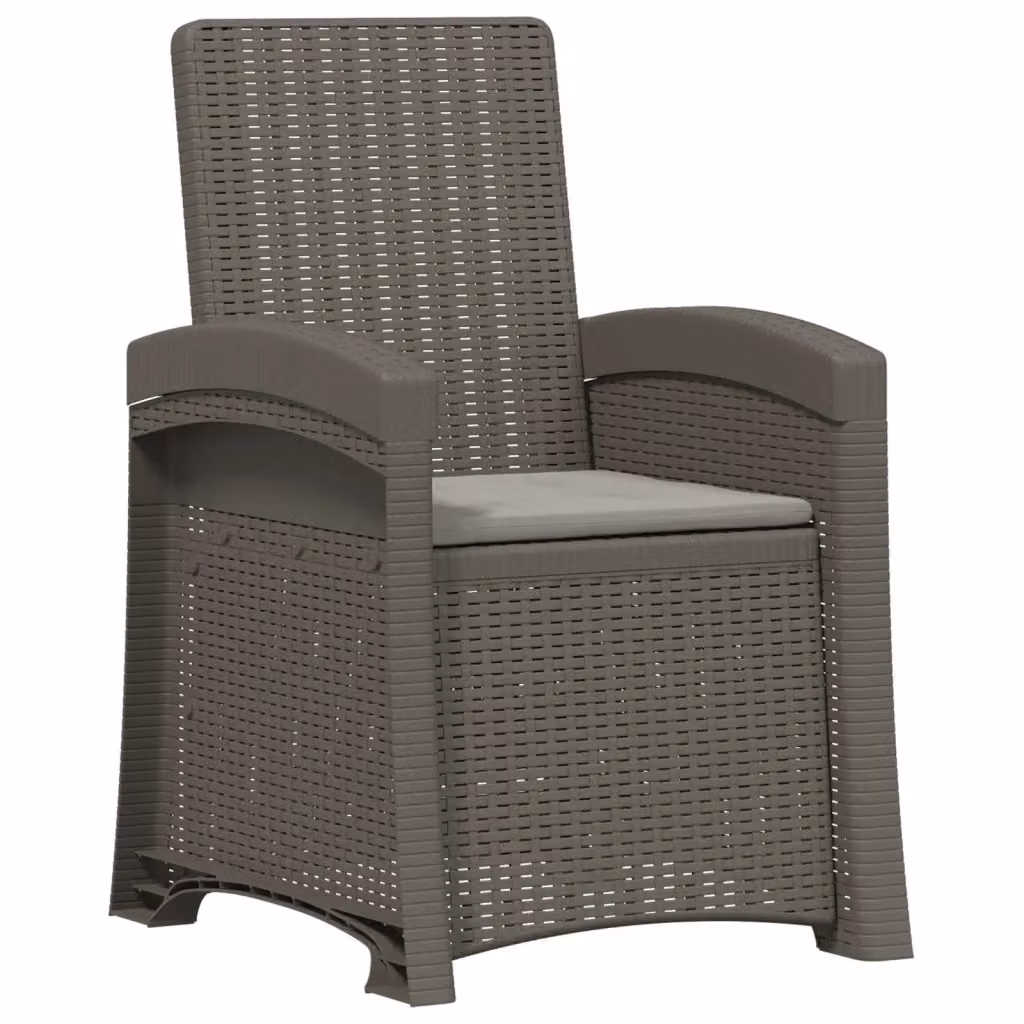 Sedia da giardino reclinabile vidaXL in effetto rattan grigio per esterni e relax – 2