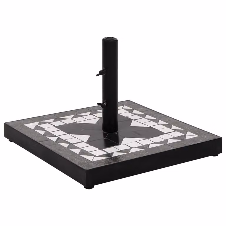 Supporto per ombrellone Quadrato bianco e nero 12 kg