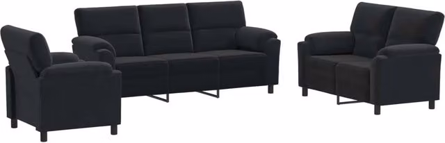 Set di divani 3 pcs Nero Velluto 3430468
