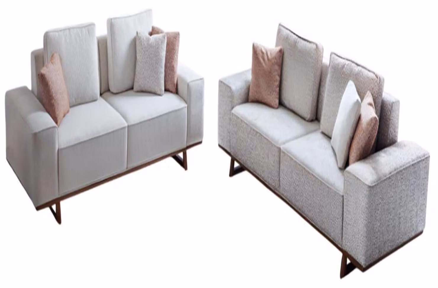 Weiße Textilsofas Designer Polstercouchen Edle Wohnzimmer Garnitur