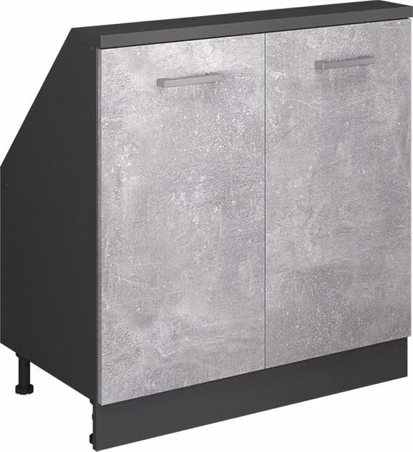 Mobile sottotetto Vicco Rion in legno color antracite con 2 ante e ripiani interni L/P/H: 83.8 x 46.0 x 80.0 cm – 1