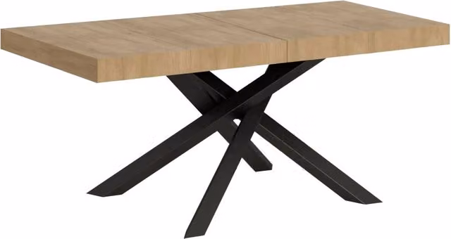 Tavolo allungabile Volta Premium Bs Com in quercia natura con telaio antracite L/P: 90 x 140/400 cm – 1