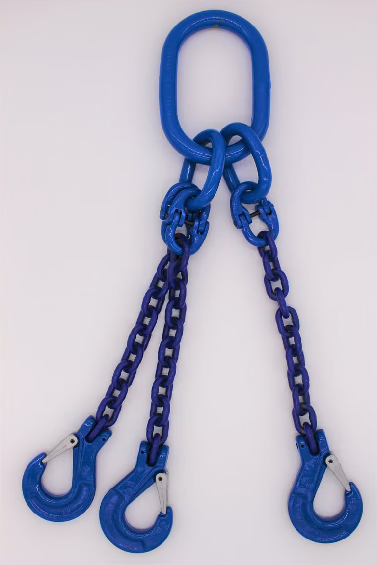 Catena per imbracatura grado 10 a 3 fili 1,0 m 16 mm senza accorciamento blu