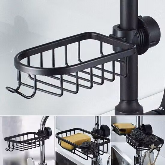 Scaffale per lo scarico della cucina - Scarico da cucina per tubo da giardino - Nero