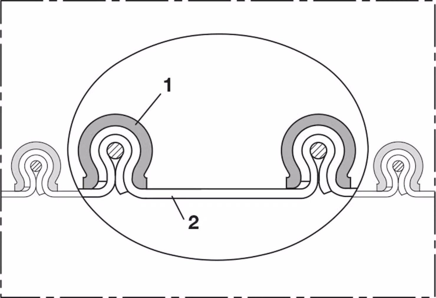 Tubo flessibile con profilo di serraggio Norres in polietilene CP PE 457 110 mm 3 metri