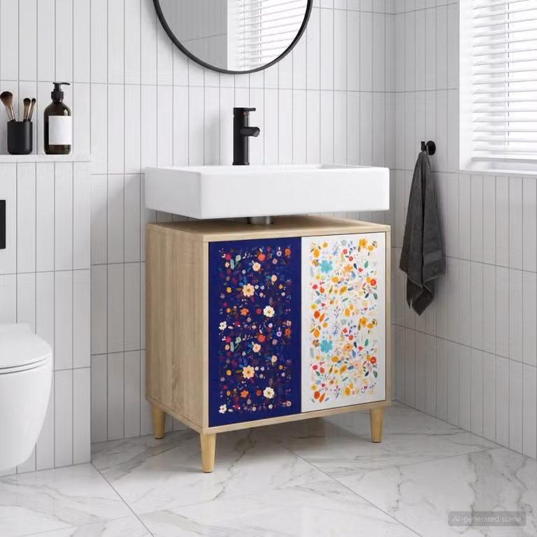 Mobile da bagno vidaXL MAINZ in legno e MDF color marrone con ante a cerniera L/P/H: 60 x 40 x 60 cm