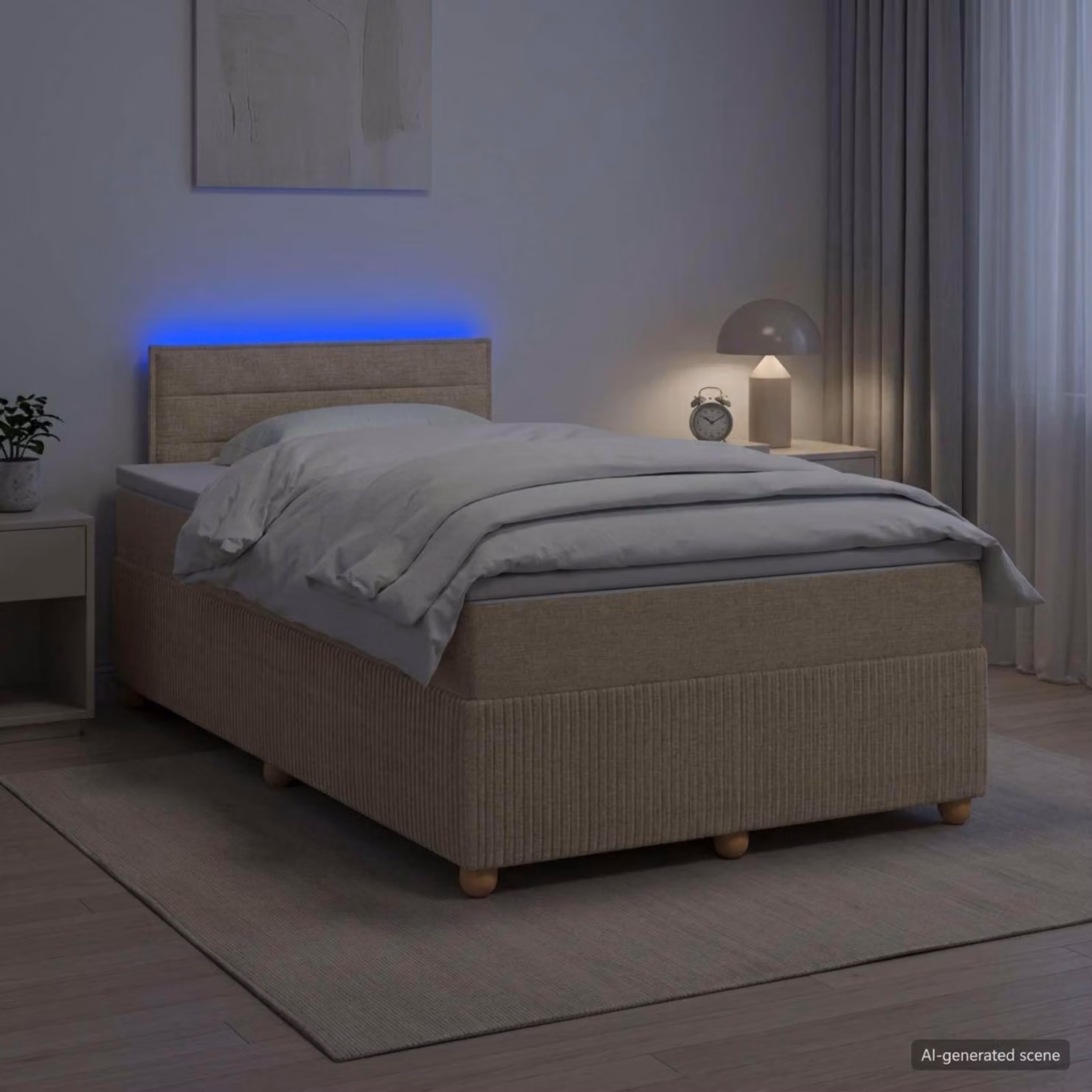 Maison Exclusive - Letto boxspring con materasso Crema 120 x 190 cm Tessuto
