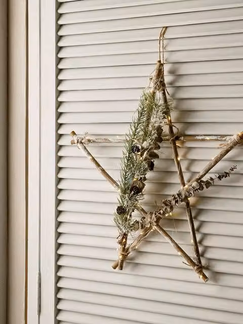 Lampada a sospensione Wood Stella in legno marrone Kenay Home