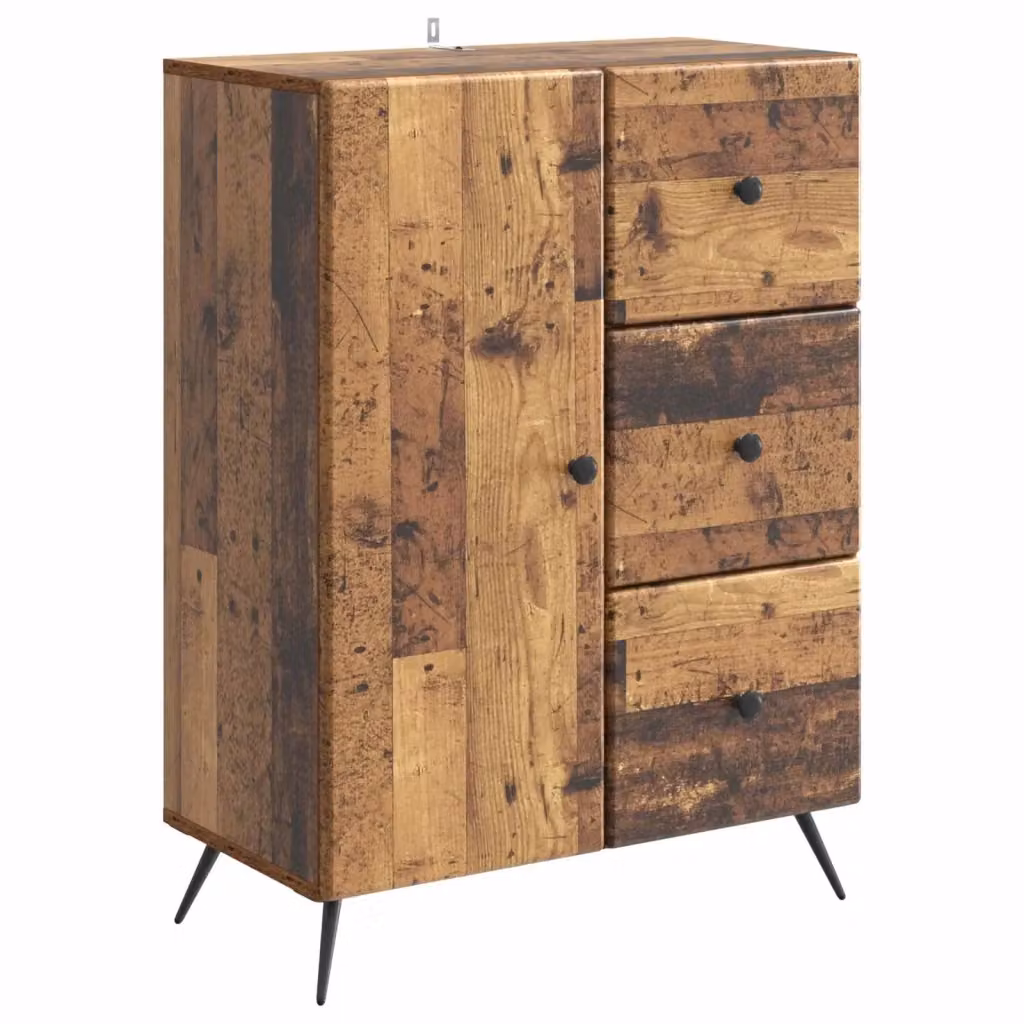 Credenza moderna VIDAXL in legno ingegnerizzato e metallo, colore marrone, L: 66 cm, P: 34,5 cm, H: 90 cm – 2