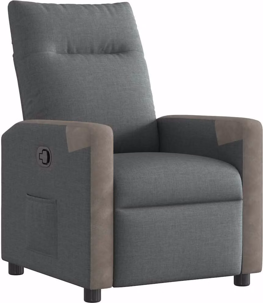Poltrona Reclinabile in Tessuto Grigio Scuro