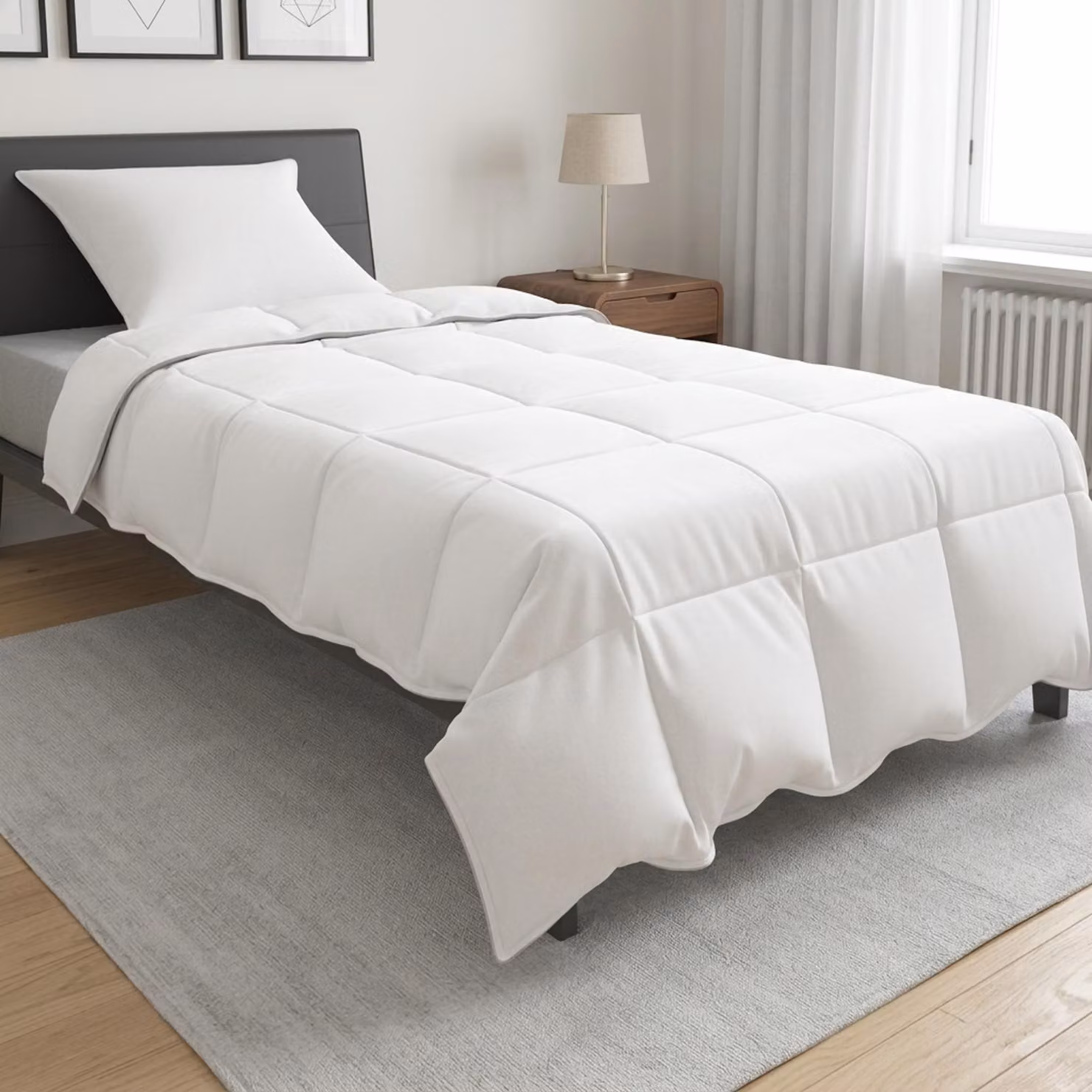 Set di 2 piumoni vidaXL in fibra di bambù bianchi per tutte le stagioni L 137 cm x P 200 cm