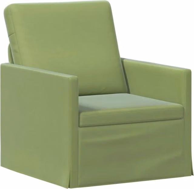 Divano Singolo Moderno vidaXL Verde con Struttura Imbottita e Gambe in Metallo L: 70 cm, P: 81 cm, H: 82 cm