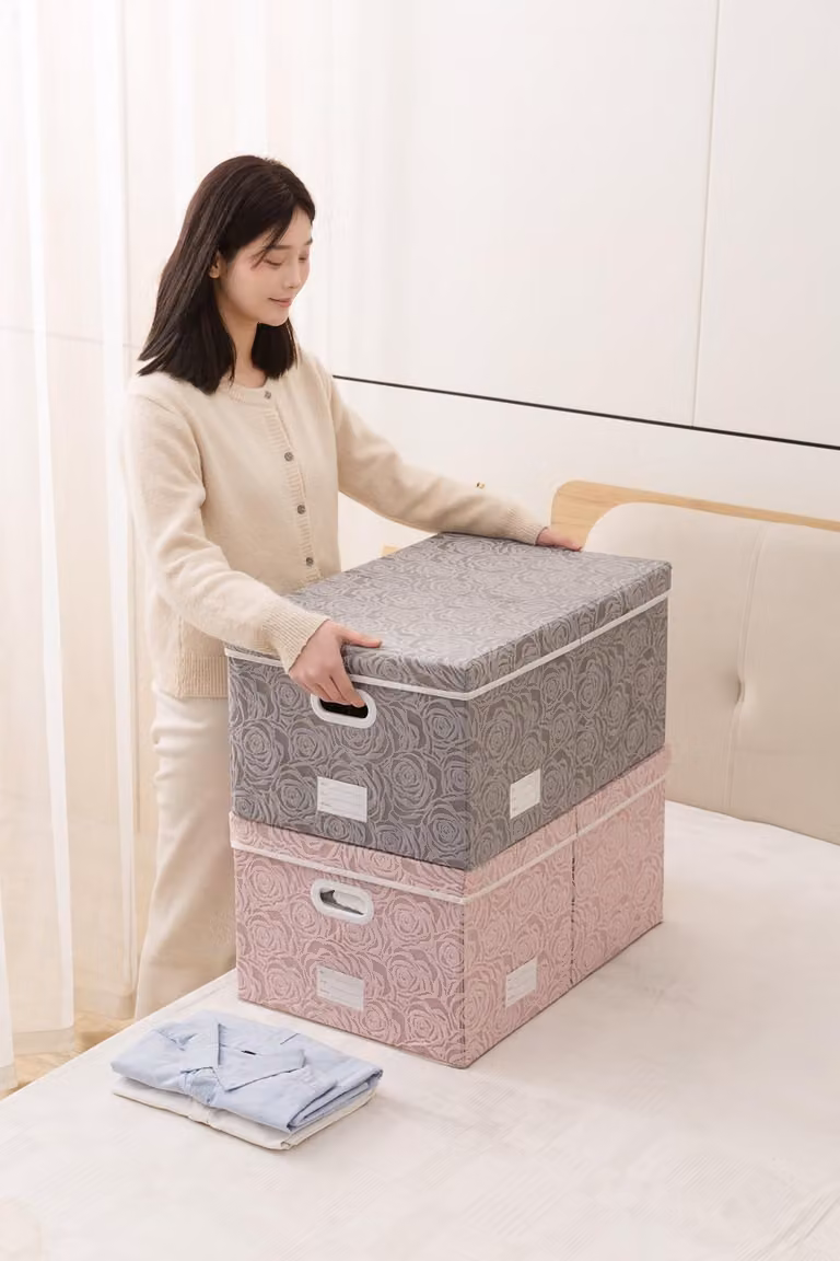 Contenitore con coperchio, grigio, 58x40x30 cm, per uso domestico