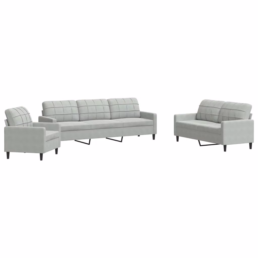 Maison Exclusive - Set divano 4 pezzi con cuscini in velluto grigio chiaro