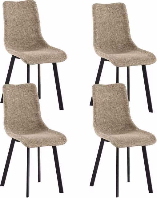 Set 4 Sedie Iris 45x56x86 cm in Tessuto Easy-Clean Beige