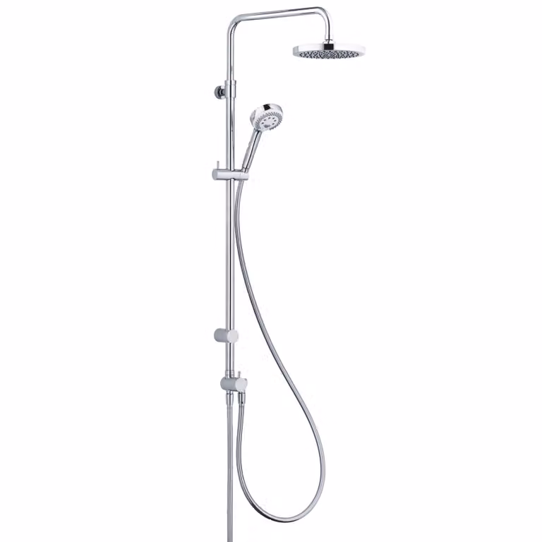 KLUDI LOGO Dual Shower System, douche de tête réglable en hauteur et orientable, nettoyage rapide du calcaire, chrome, 6809105-00, 6809105-00