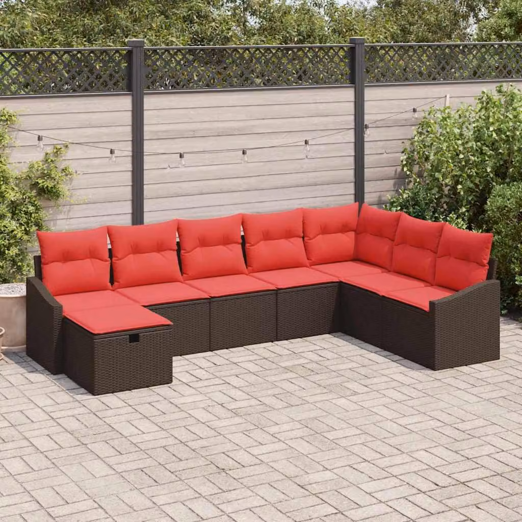 Maison Exclusive - Set da giardino composto da 8 pezzi, divano in rattan sintetico
